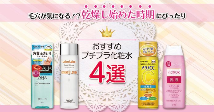 毛穴が気になる！？乾燥し始めた時期にぴったりのプチプラ化粧水をご紹介します！